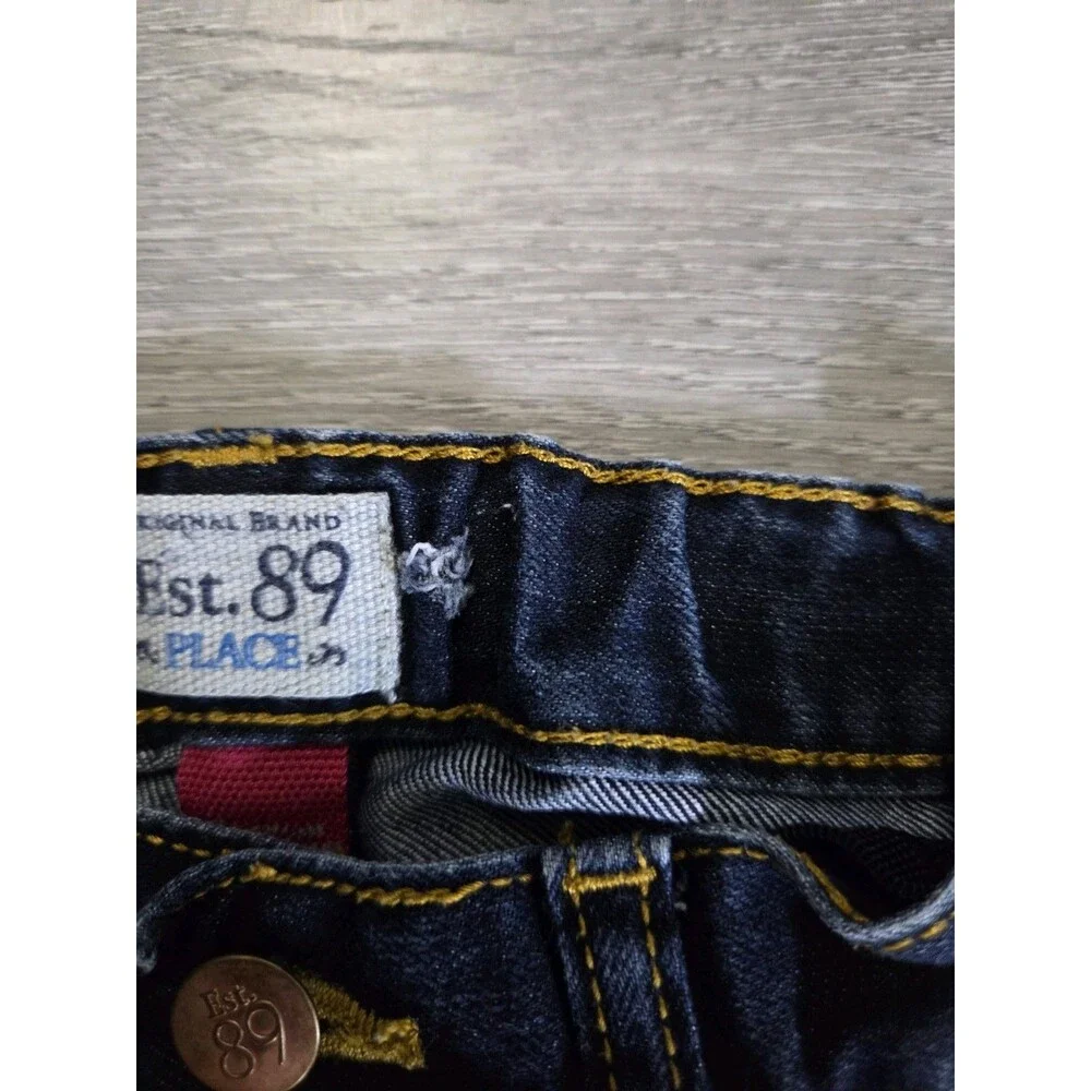 The Children's Place Est. 89 Girls Bootcut Jeans Size 8 Dark Wash Stretch Denim